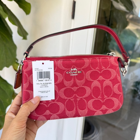 Coach Nolita 19 In Signature Denim CCZ48 denim/Silver/True Red - Picture 12 of 13